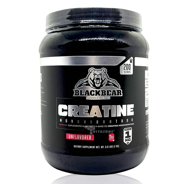 Creatina Monohidratada 1 kg BlackBear 200 servicios The Blackbear BLACKBCREATINA1KG