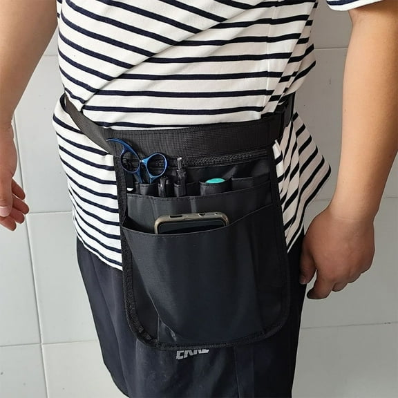 1Pc Storage Waist Bag Tool Waist Bag Waterproof Hand Repair Tools Storage Bag Multipurpose Compartment Pocket Bag Tools Black
