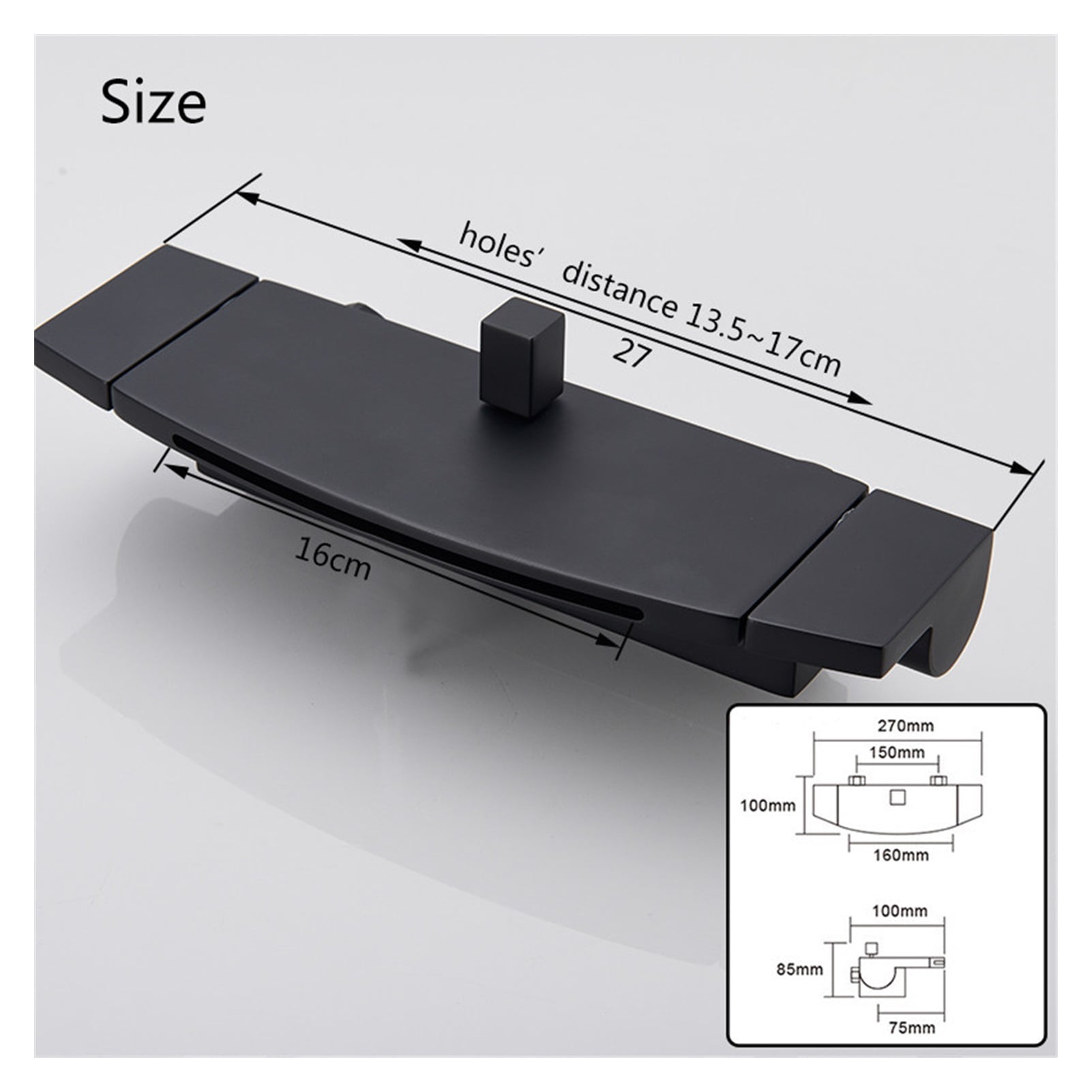Matte Black Waterfall Spout Bathtub Faucet Hot and Cold Water Mixer Faucet Bathroom Faucets Wall-mounted Bathtub Mixers Taps
