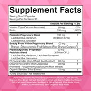 MaryRuths Probiotic Beauty+ with Vitamin C & Biotin for Hair, Skin, Nails Support, 60 Capsules