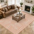 thumbnail image 6 of Washable Area Rugs 5x8 FT Orange Boho Rugs for Living Room Non-Slip Soft Non-Shedding Low-Profile Rectangle Abstract Geometric Curves Lines Modern Large Rug Carpet for Bedroom Dining Room Home Decor, 6 of 8