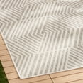 thumbnail image 3 of NICOLE MILLER NEW YORK Patio Country Ombre Geo Indoor Outdoor Area Rug, UV Fade Resistant, Low Pile, Grey/Cream, 3'11"x5'2", 3 of 10