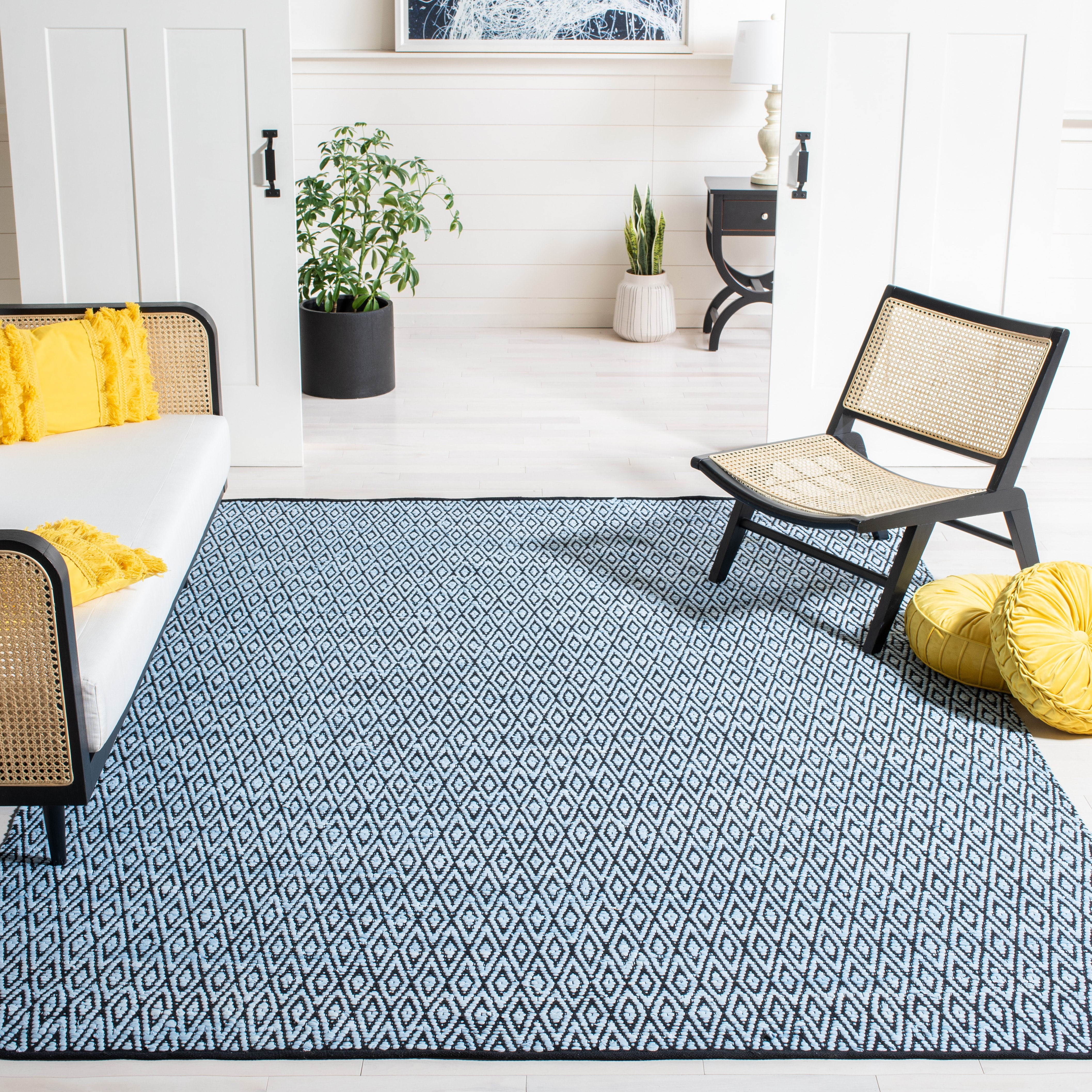 SAFAVIEH Montauk Carina Diamond Area Rug, Green/Black, 8' x 10'