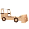 thumbnail image 5 of Harper & Bright Designs Twin Size Car Bed with Storage Shelves, Wood Platform Bed with Car-shape for Boys and Girls, Natural, 5 of 11