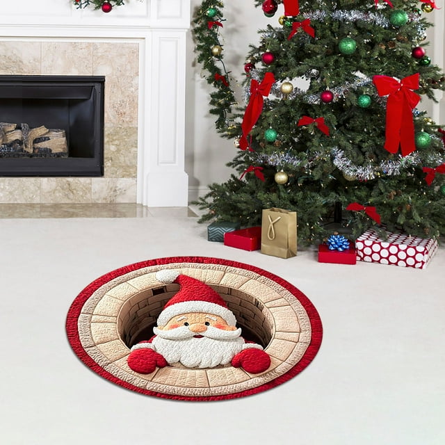 Christmas Rugs for Living Room Christmas Rug Round Christmas Optical Rug Round Christmas Rugs