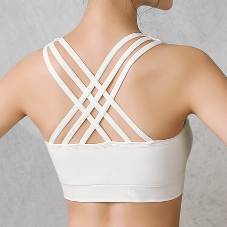 

dmqupv plus Size Yoga Bras for Women Size 3x Women Rimless Yoga Running Straps Underwear Sports Bra Yoga Bracelet for Women White X-Large