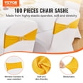 thumbnail image 6 of VEVOR Stretch Spandex Chair Sashes, Chair Slipcover and Stretch Chair Sash with Round Buckle, Elastic Chair Bands, Fitting Wedding, Holiday, Banquet, Party Chair Decoration (100 PCS Golden Yellow), 6 of 10