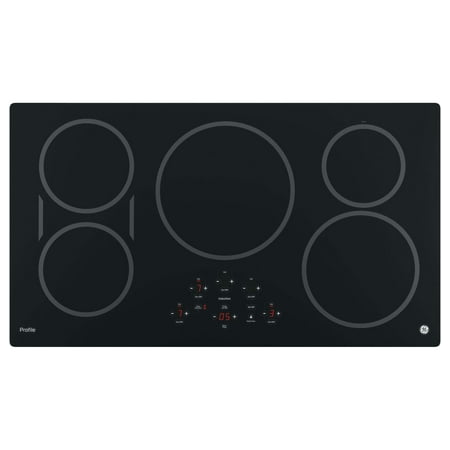 GE Profile - 36" Built-In Electric Induction Cooktop - Black on black