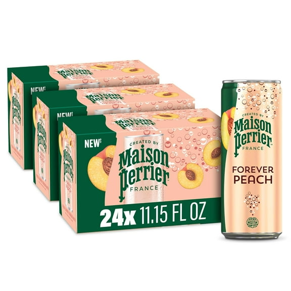 Forever Peach Flavored Sparkling Water, 11.15 Fl Oz Cans, 8 Count, 3 Pack 267.6 fl oz