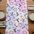 thumbnail image 5 of Table Runners 36 Inches Long Dress Scarves, Pink Purple Hummingbird Farmhouse Kitchen/Dining Table Runner, Short Coffee Tablerunners, Spring Watercolor Flowers Leaf Plant 13x36 Inch, 5 of 9