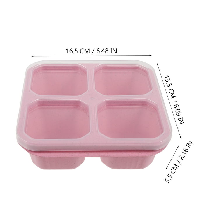 4Pcs Clear Rectangular Disposable Plastic Food Container Lunch Boxes