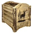 thumbnail image 1 of Montana Woodworks MWGCMAGLZELK Glacier Country Collection Magazine Rack with Laser Engraved Elk Design, 1 of 5