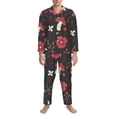 thumbnail image 3 of Honeii Fly Agaric and Flowers Pattern Mens Pajamas Set,2pcs Men's Lounge Long Sleeve Sleep Shirt and Pajama Bottoms Sleepwear Set,Mens Pjs Sets-Large, 3 of 7