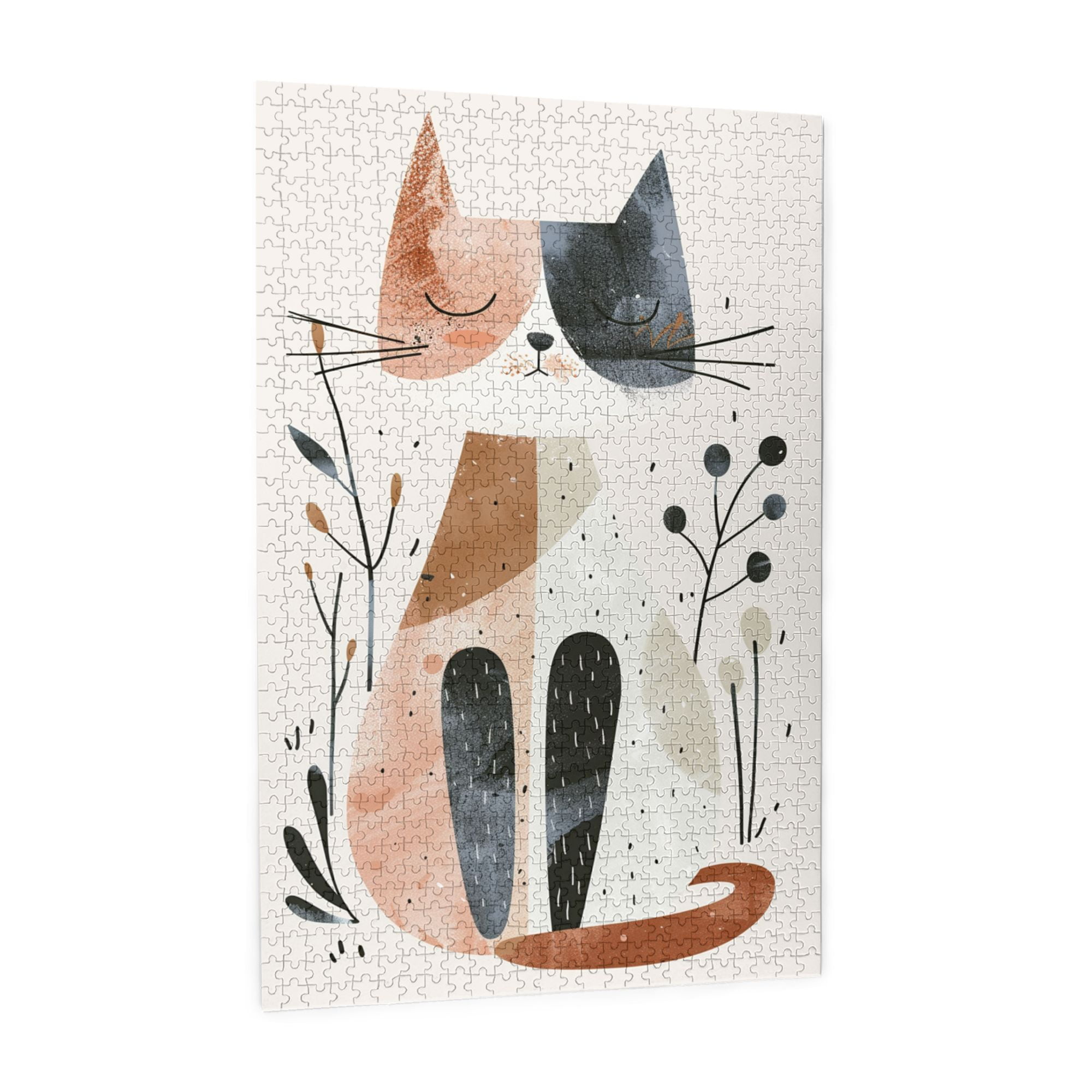 1000 pcs Lovely Sleeping Cat Wooden Puzzles 1000 Piece,Unique and Beautiful Design,Enchanting Animal Stress relieving puzzle 1000 Piece,Gift for Cat Enthusiast,Creative Activity Hobbies for Adults