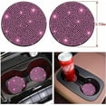 thumbnail image 4 of Bling Pink Steering Wheel Cover Set Bling Car Accessories Set,Steering Wheel Cover Fit 15Inch, Sparkling Shoulder Pad, Rhinestone Gear Shift Cover and Cup Holder, 7 Pack, Pink, 4 of 5