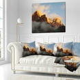 thumbnail image 2 of Designart Foggy Hills in Zion National Park - Landscape Printed Throw Pillow - 18x18, 2 of 4
