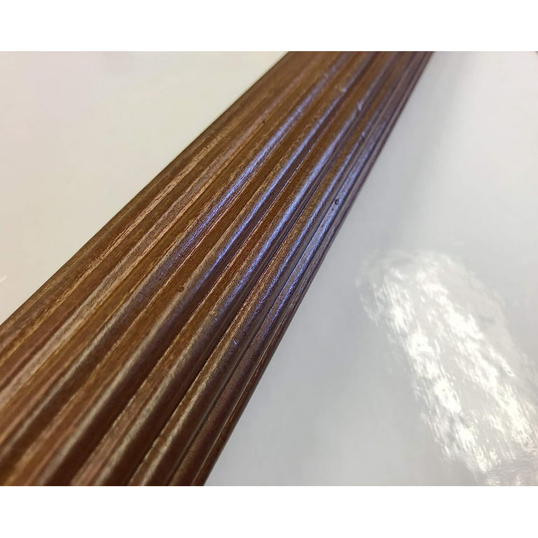 2 INCH Diameter Drapery Fluted Curtain Wood Rod 6 FT (Walnut) 