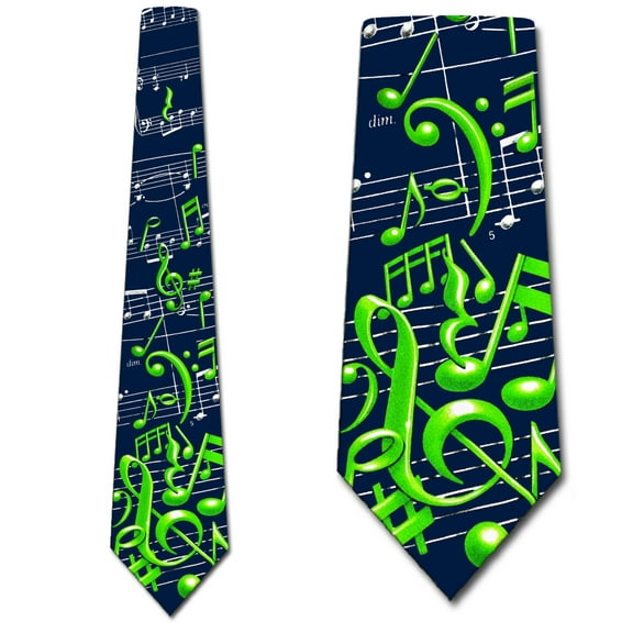Musical Notes Ties Mens Music Neckties Band Tie for Men by Three Rooker