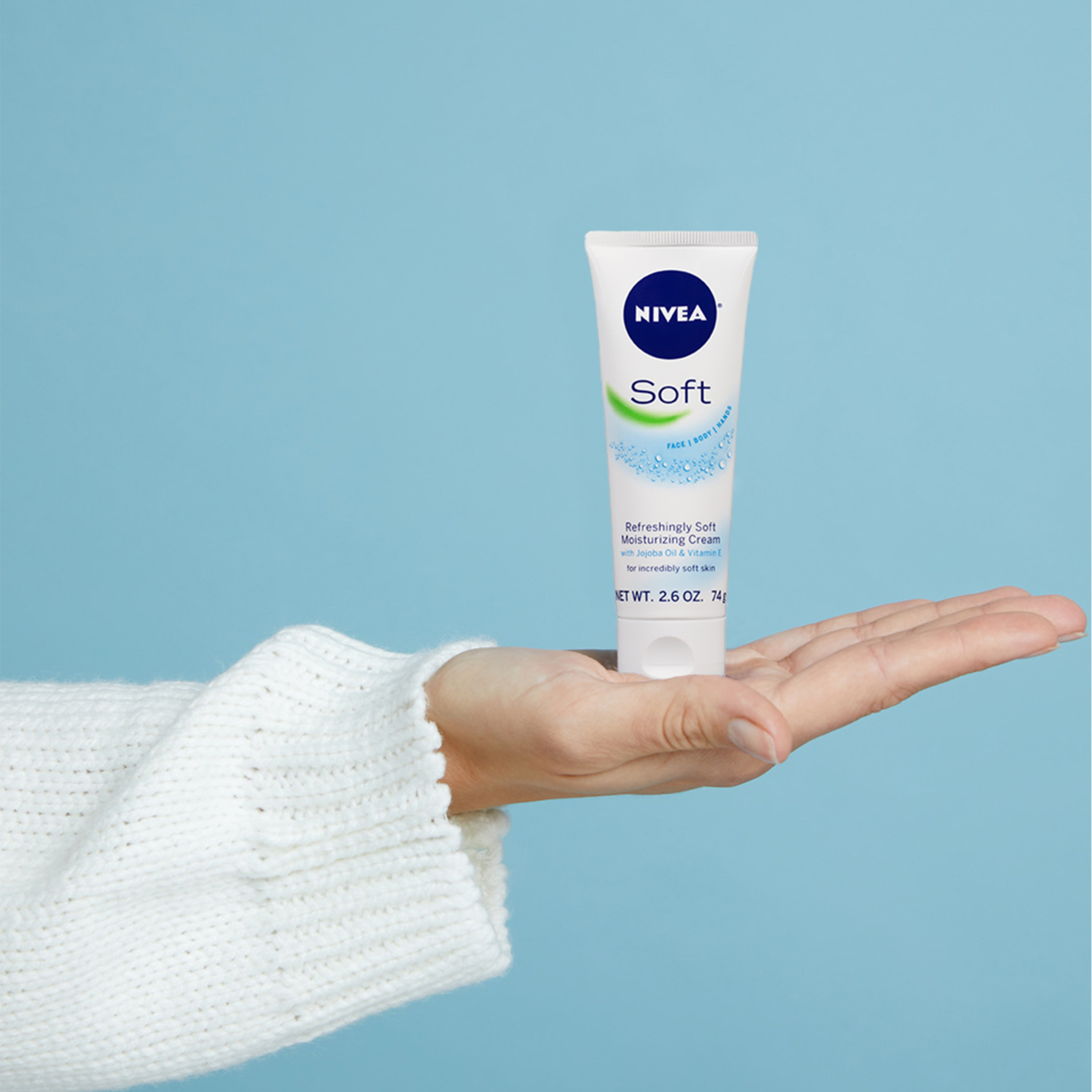 NIVEA Soft Cream, Refreshingly Soft Moisturizing Cream, Body Cream, Face Cream, and Hand Cream, 2.6 Oz Tube - image 3 of 10
