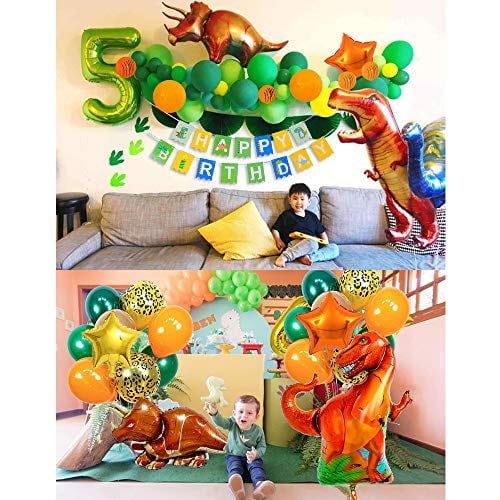  meowtastic Rainbow Birthday Decorations - Colorful Happy  Birthday Banner with Honeycomb Ball, Dinosaur Hanging Swirl Streamer,  Circle Dot Garland Decoration - Birthday Party Decorations for Boys Kids :  Toys & Games
