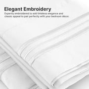 CGK Linens 6-Piece Extra Deep Pocket Sheet Set With Extra Matching Pillowcases - King Size Bed Sheets Fits 18-24 Mattresses, White