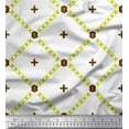 thumbnail image 1 of Soimoi Green Silk Fabric Check & Jamdani Print Sewing Fabric Yard 42 Inch Wide, 1 of 1