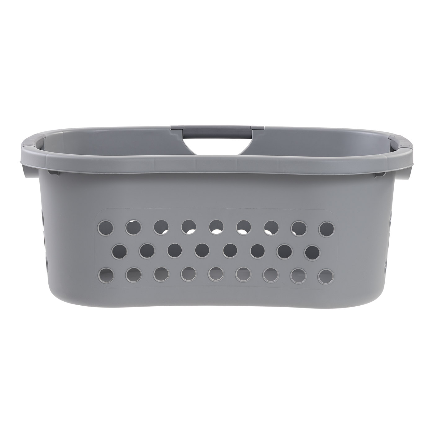 IRIS 2Pack Large Plastic Clothes with Hip Grip Laundry Basket, Gray