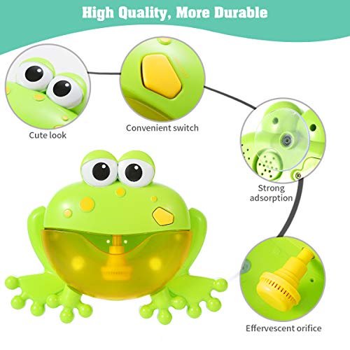 HengGL Baby Bath Bubble Toys Set, Tub Big Frog Automatic Bubble Maker Soplador Juguetes co HengGL HengGL