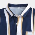thumbnail image 4 of Camisas Casuales Para Hombre Gire de impresión camisa de abajo Pocket Short Casual Stmady Button Men camisas de manga Men (Blue, L), 4 of 6