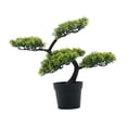 thumbnail image 3 of Bonsái artificial decorativo, planta de interior en maceta de imitación, realista, estable, de plástico. Verde oscuro, 3 of 7