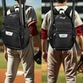 thumbnail image 6 of WOLT Pro Baseball Bag Backpack for Men Multifunctional Baseball Equipment Backpack for Sports Black, 6 of 6