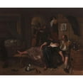 thumbnail image 2 of Jan Steen 24x20 Black Ornate Framed Double Matted Museum Art Print Titled: The Drunken Couple (C. 1655 - C. 1665), 2 of 5