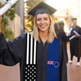 thumbnail image 3 of Cook Islands Mix United States Black American Flag Graduation Stole Shawl Sash Scraf Gift For Abroad Student International Study, 3 of 6
