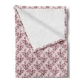 thumbnail image 2 of Japanese Soft Flannel Fleece Throw Blanket, Hand Drawn Blossoming Sakura Branches Cherry Tree Spring Nature, Cozy Plush for Indoor and Outdoor Use, 50" x 70", Dark Coral Pale Pink, by Ambesonne, 2 of 5