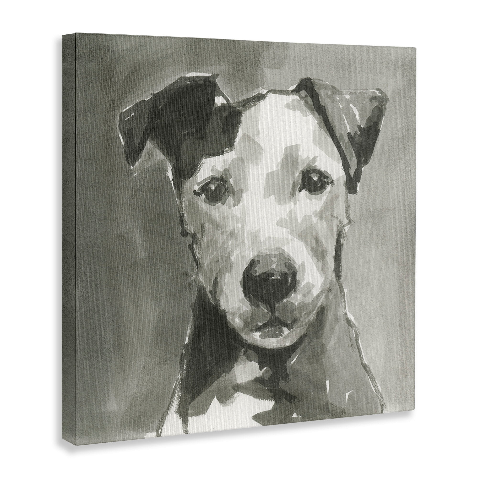 Stupell Industries Muted Dog Portrait Cute Quiet Expression ,17 x 17, Design by Cartissi