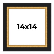 14x14 Frame Gold Real Wood Picture Frame Width 2.25 Inches | Interior Frame Depth 0.5 Inches |