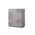 thumbnail image 6 of 3 Piece Modern Bedroom Furniture Set, Eastern King LED Bed, Nightstand and Chest, Lacquer Finish, Silver/Gray, 6 of 7