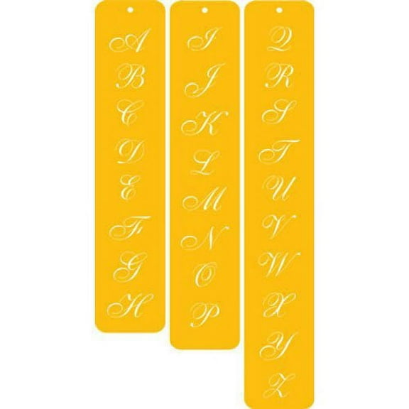 Designer Decorating Cake Stencil, Small Script "Monogram Lettering"