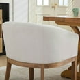 thumbnail image 5 of Yardi Yarda Mid Century Upholstered Barrel Dining Chairs with Arms, Farmhouse Linen Chairs with Natural Hardwood Frame, 19" W Accent Chairs for Indoor, Beige, 5 of 20