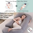 thumbnail image 2 of Almohada de embarazo Eccn en forma de U para todo el cuerpo con funda extraíble, 2 of 6