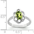 thumbnail image 3 of Sterling Silver Rhodium Peridot Ring (Size 6) Made In India qr646-6, 3 of 5