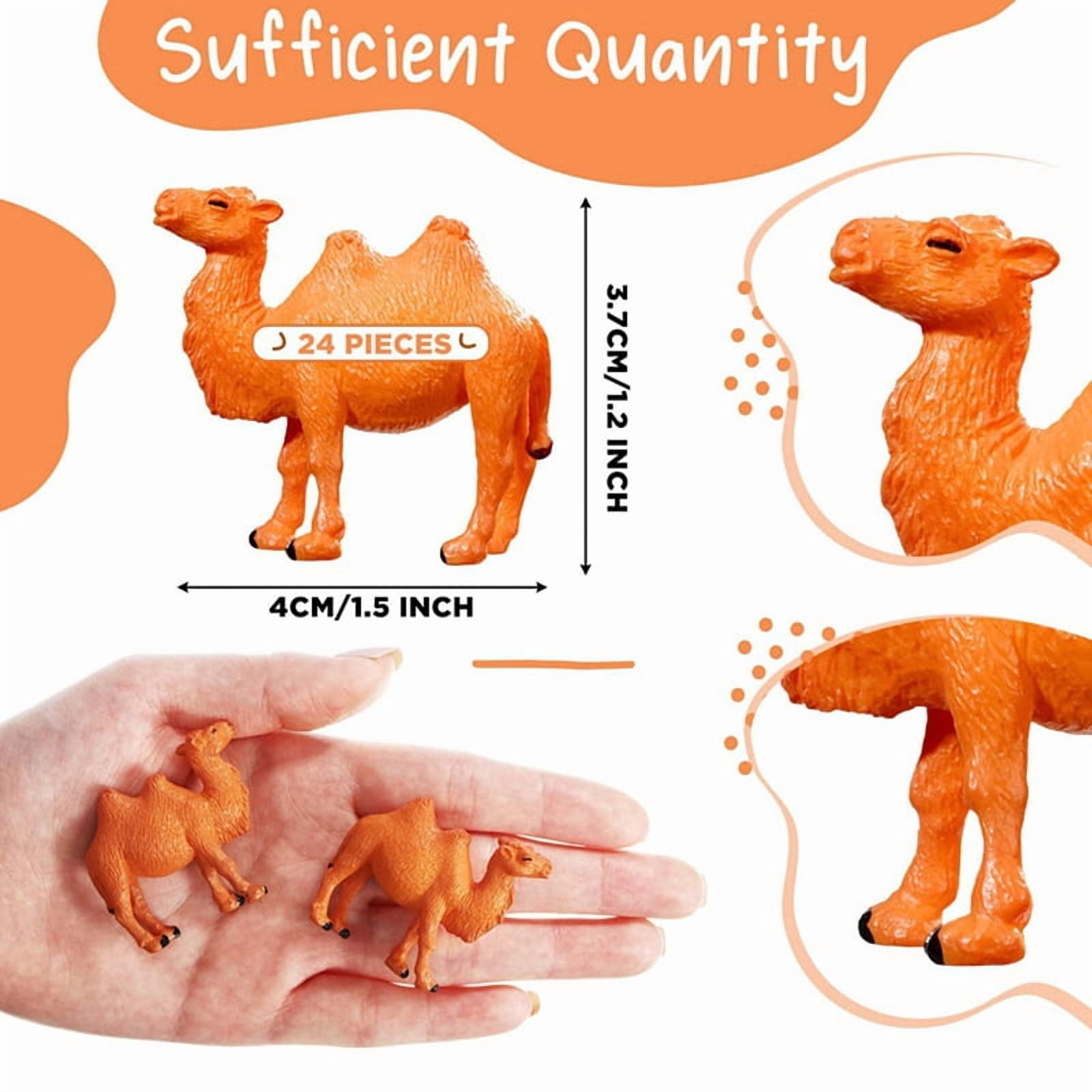 240Pcs Camel Figurines Miniature Toys Camel Models Animal Figurines for Cake Toppers Home Desktop Ornaments Decor