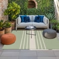 thumbnail image 2 of Sage Green Beige Striped Outdoor Rug for Patio/Deck/Porch, Non-Slip Large Area Rug 5 x 7 Ft, Modern Farmhouse Retro Lines Indoor Outdoor Rugs Washable Area Rugs, Reversible Camping Rug Carpet Runner, 2 of 8