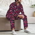 thumbnail image 7 of Daiia pink ribbon bows for Men's Long-Sleeved Pajama Set – Soft & Comfortable Sleepwear Button-Up Pajamas Cozy Lounge Wear-Small, 7 of 7