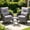 Grey Rattan & Grey Cushion, variant on Skandiquip 3 Piece Outdoor Patio Glider Furniture Set with 360 Swivel, Porch Furniture, All-Weather Wicker, Brown Rattan/Beige Cushions