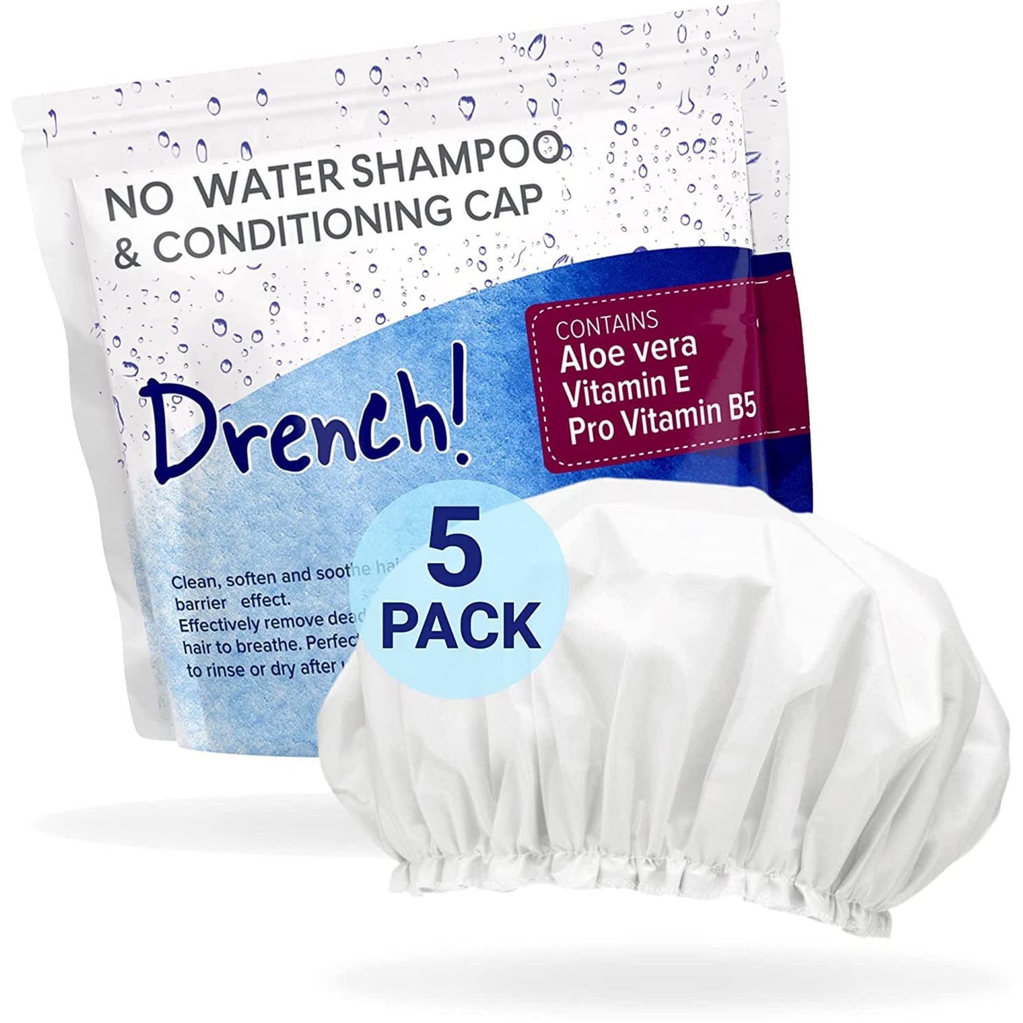 Drench No Rinse Shampoo and Conditioner Caps Waterless Hair