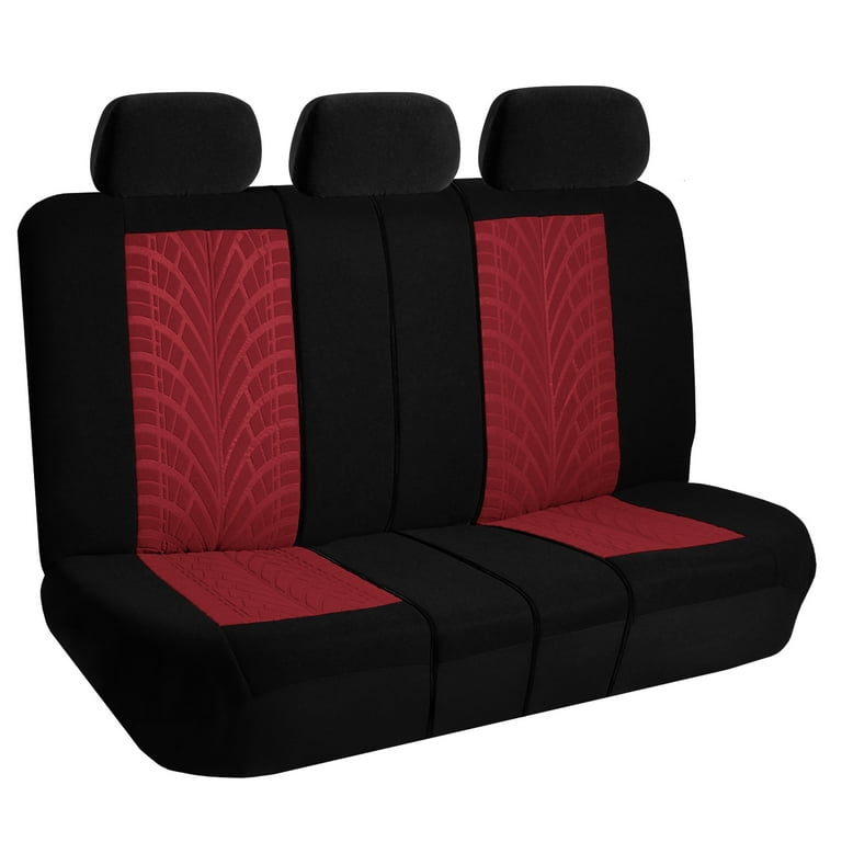 FH Group Burgundy Polyester Fabric Full Set Car Seat Cover with Air Freshener Walmart