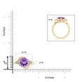 thumbnail image 4 of ANGARA Natural 3.72 Ct. Amethyst with Diamond Classic Ring in 14K Yellow Gold for Women (Ring Size: 7), 4 of 9