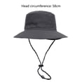 thumbnail image 6 of Eoperou Men Fisherman Hat Adjustable Strap Wide Brim Solid Color Flat Top Quick Dry Sunscreen Breathable Camping Gardening Men Sun Hat Headwear, 6 of 8
