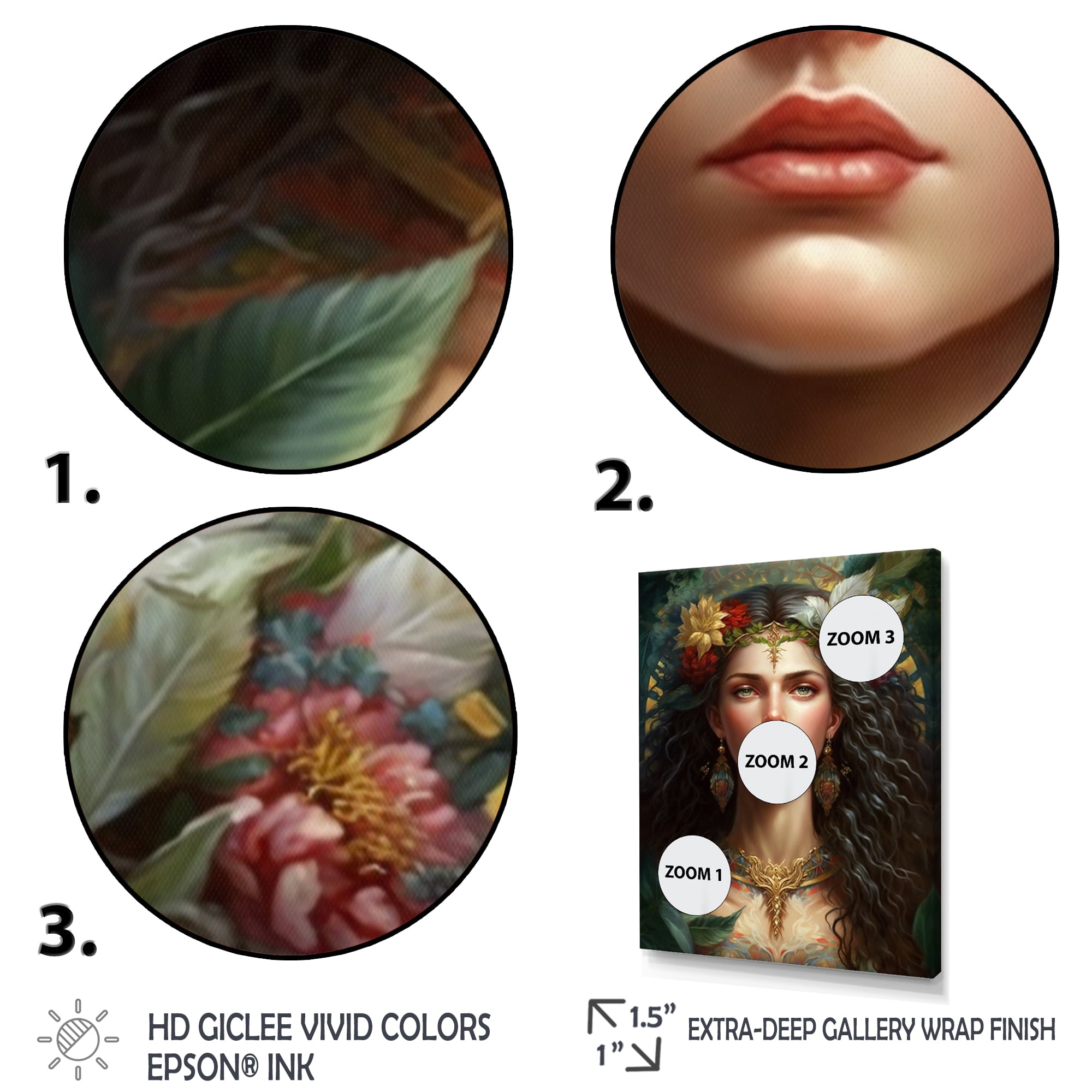 Designart Woman In Floral Head Piece Canvas Wall Art